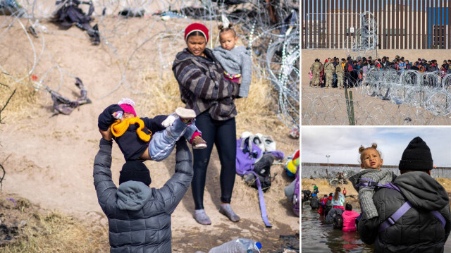 <p>Daha iyi yaşam şartlarına ulaşmak ve ABD'den insani sığınma talebinde bulunmak amacıyla Meksika'nın Ciudad Juarez kentine gelen yüzlerce göçmen, Rio Grande Nehri üzerinden ABD sınırına ulaşmaya çalışıyor. </p>