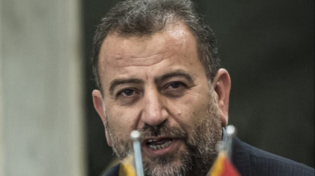 Salah al-Aruri, vice-leader du Hamas, lors de la signature d'un accord de réconciliation entre le Mouvement de la Résistance Islamique (Hamas) et le Fatah, au Caire le 12 octobre 2017.