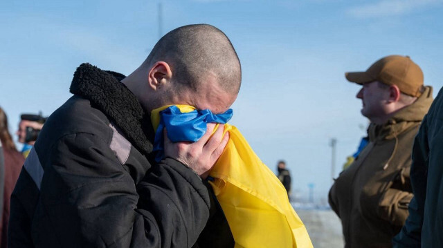 Un ancien prisonnier de guerre ukrainien après un échange de prisonniers avec la Russie, le 31 janvier 2024.