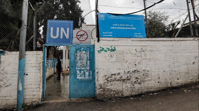 Une installation de l'Office de secours et de travaux des Nations unies pour les réfugiés de Palestine au Proche-Orient (UNRWA) en Palestine occupée, le 30 janvier 2024