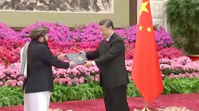 Le président chinois Xi Jinping a accepté les lettres de compétences soumises par l'ambassadeur envoyé par le gouvernement taliban d'Afghanistan à Pékin, marquant une nouvelle étape pour la Chine d'établir des relations diplomatiques officielles avec l'Afghanistan.