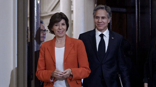 La ministre française de l'Europe et des Affaires étrangères, Catherine Colonna et le secrétaire d'État américain, Antony Blinken.