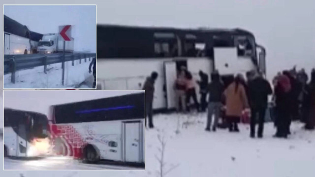 Kars'ta yolcu otobüslerinin de karıştığı zincirleme kaza