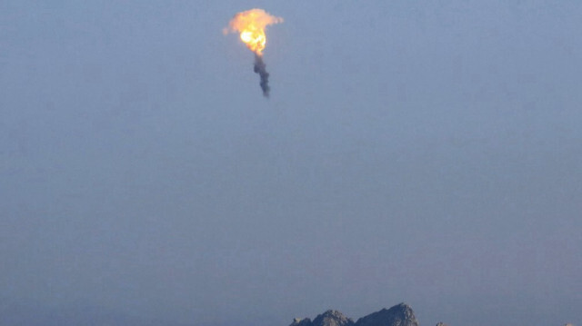 Photo prise le 27 mars 2023 et publiée par l'agence officielle de presse coréenne Korean Central News Agency (KCNA) montrant un missile lors d'un exercice de tir de démonstration à un endroit non divulgué en Corée du Nord. 