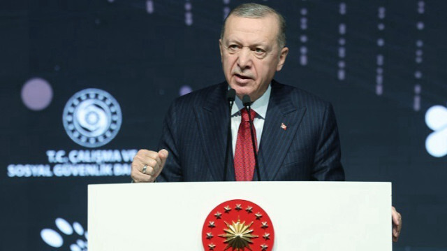 Le Président turc, Recep Tayyip Erdogan à l'organisation de la Confédération des Syndicats des Employeurs de Türkiye (TISK), à Istanbul. en Turkiye, le 05 janvier 2024.