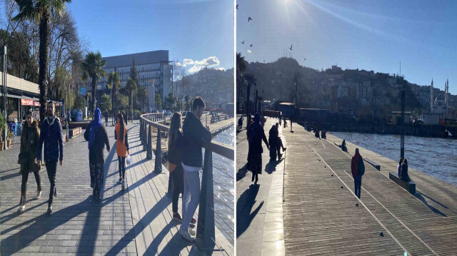 Yurtta kış etkisini gösterirken Zonguldak'ta güneşli hava etkili oldu 
