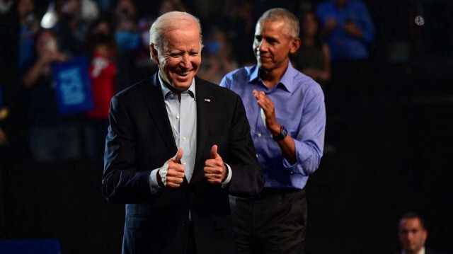Le président des États-Unis, Joe Biden et le 44e président américain, Barack Obama.