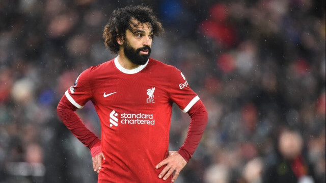 Mohamed Salah, lors du match de football de la Premier League anglaise entre Liverpool et Newcastle United, à Liverpool, dans le nord-ouest de l'Angleterre, le 1er janvier 2024.