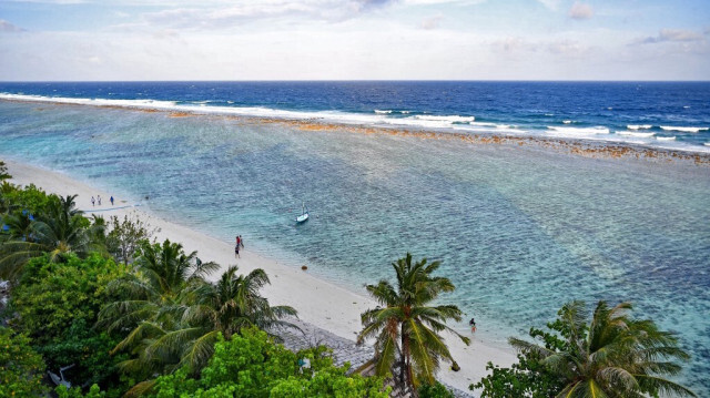 Une plage à Hulhumale aux Maldives le 26 décembre 2023.