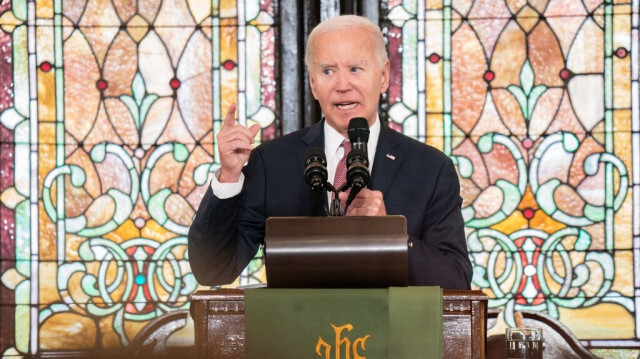 Le président américain, Joe Biden lors de sa campagne électorale à l'église Mother Emanuel, à Charleston, en Caroline du Sud, le 8 janvier 2024.