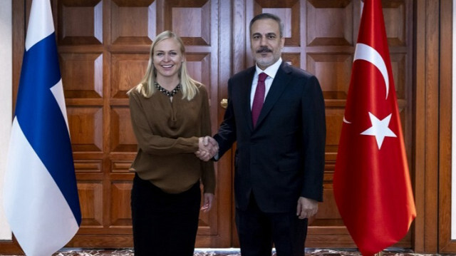 Turkish Foreign Minister Hakan Fidan (R) meets with Finnish Foreign Minister Elina Valtonen (L) in Ankara, Türkiye on October 01, 2024.