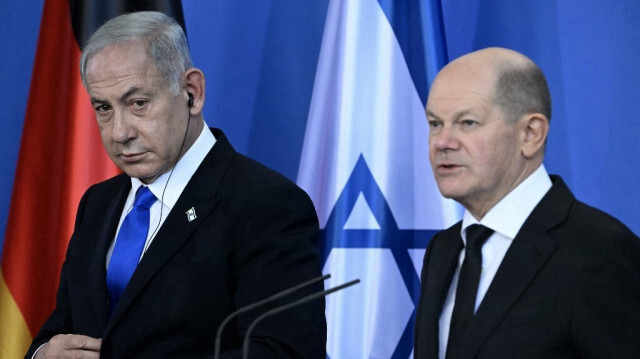 Le Premier ministre israélien, Benyamin Netanyahu et le chancelier fédéral d'Allemagne, Olaf Scholz.