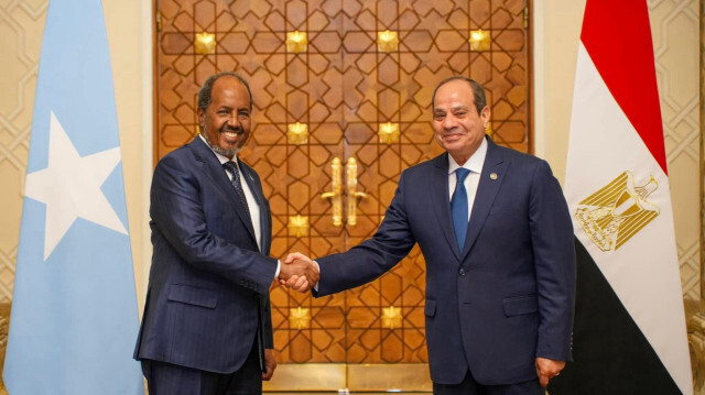 Le président somalien Hassan Sheikh Mohamud et son homologue égyptien Abdel Fattah al-Sissi.