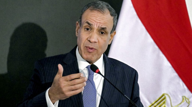 Le ministre égyptien des affaires étrangères, Badr Abdelatty, donne une conférence de presse à l'est du Caire, le 8 octobre 2024. 