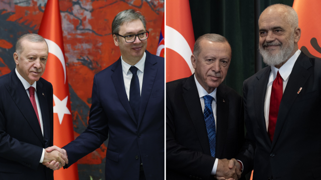 Cumhurbaşkanı Recep Tayyip Erdoğan - Sırbistan Cumhurbaşkanı Aleksandar Vucic - Arnavutluk Başbakanı Edi Rama