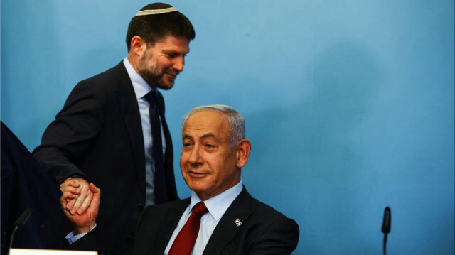 İsrail'in aşırı sağcı Maliye Bakanı Bezalel Smotrich, Gazze Kasabı Binyamin Netanyahu.