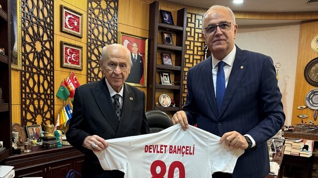 MHP lideri Devlet Bahçeli - TVF Başkanı Mehmet Akif Üstündağ