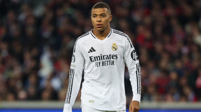 L'attaquant français du Real Madrid #09 Kylian Mbappé.