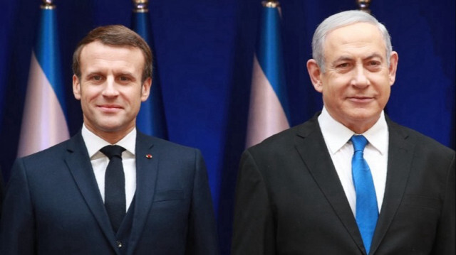 Le Premier ministre israélien, Benjamin Netanyahu (D) et le Président français, Emmanuel Macron (G).