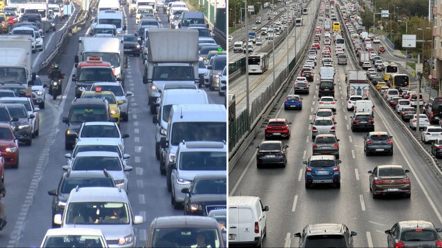 İstanbul'da sabah saatlerinde etkili olan sağanak trafik yoğunluğunu artırdı.