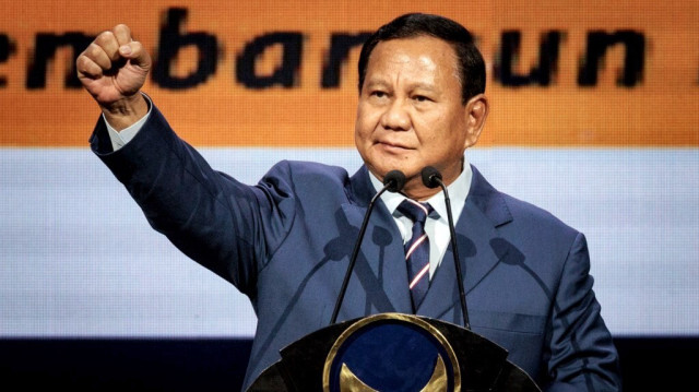 Le ministre indonésien de la défense et président élu Prabowo Subianto s'exprime lors du congrès du parti NasDem à Jakarta, le 27 août 2024. 