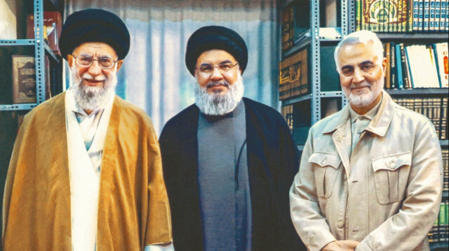 Ayetullah Ali Hamaney, Hasan Nasrallah ve Kasım Süleymani.