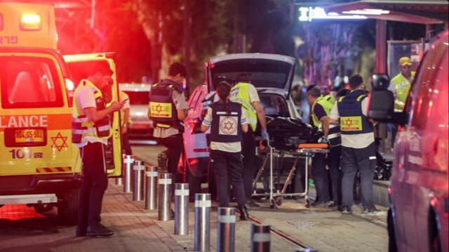 La scène de la fusillade à Tel-Aviv, en Israël, le 1er octobre 2024.