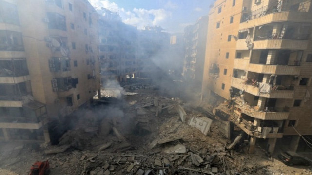 Destruction causée par une frappe aérienne israélienne dans la banlieue sud de Beyrouth au Liban, le 02 octobre 2024.