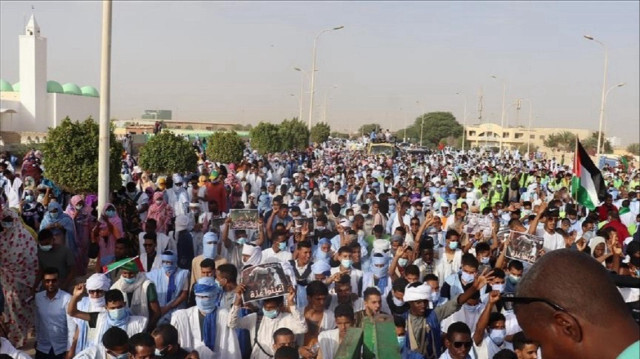 نواكشوط.. مئات الموريتانيين يتظاهرون أمام سفارة واشنطن دعما لغزة