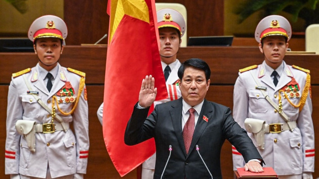 Luong Cuong prête serment en tant que président du Viêt Nam lors de la session d'ouverture d'automne de l'Assemblée nationale à Hanoï, le 21 octobre 2024. 