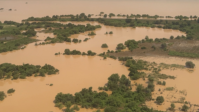 L'état du département de Bakel sous inondations après la crue du fleuve Sénégal, le 19 octobre 2024.