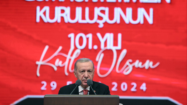 Cumhurbaşkanı Recep Tayyip Erdoğan, Cumhurbaşkanlığı Külliyesi'ndeki sergi salonunda düzenlenen 29 Ekim Özel Programı'na katıldı. Cumhurbaşkanı Erdoğan burada konuşma yaptı.
