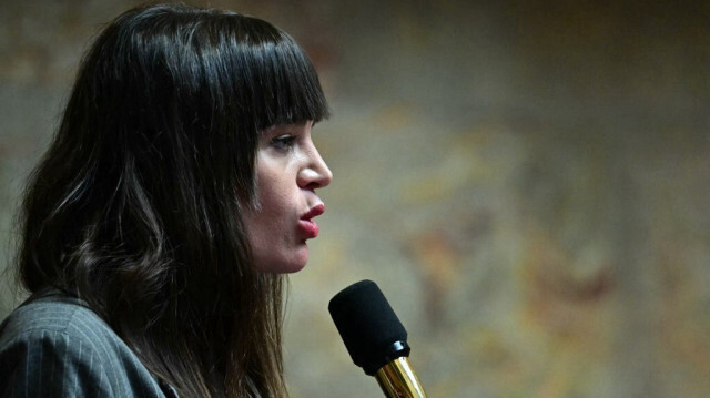 La députée de La France Insoumise lors d'une séance de questions au gouvernement à l'Assemblée nationale à Paris, le 28 mai 2024.