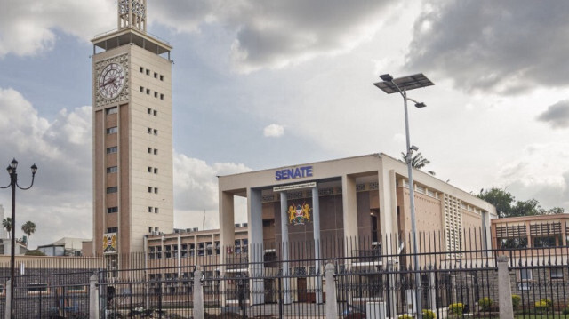 Vue générale de l'enceinte du Parlement et du Sénat lors des délibérations des députés sur la destitution du vice-président kenyan Rigathi Gachagua, à Nairobi, le 8 octobre 2024. 