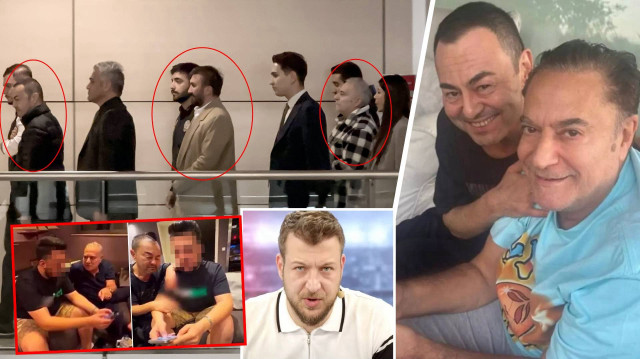 Gözaltına alınan Serdar Ortaç, İbrahim Yılmaz ve Mehmet Ali Erbil'in adliyeye getirildiği anlar.