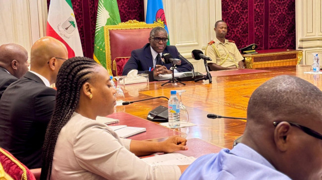 Le vice-président Teodoro Obiang Nguema Mangue a tenu une réunion avec les ministères des Transports, des Mines et les avocats de l'État pour évoquer un accord avec le groupe Turc Albayrak, pour la gestion des ports de Malabo et de Bata, le 12 novembre 2024.