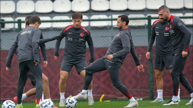 Séance d'entrainement de l'équipe nationale turque de football, le 15 novembre 2024.