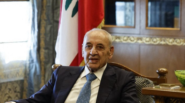 Le président du Parlement libanais Nabih Berri rencontre le ministre iranien des Affaires étrangères à Beyrouth le 13 octobre 2023.