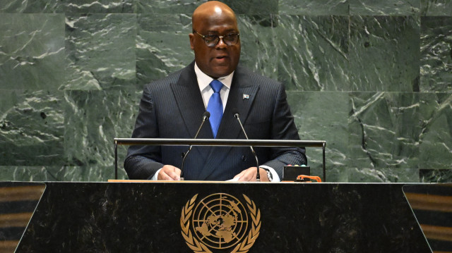 Le président de la République démocratique du Congo, Félix Tshisekedi, s'exprime lors de la 79e session de l'Assemblée générale des Nations unies au siège des Nations unies à New York, le 25 septembre 2024.