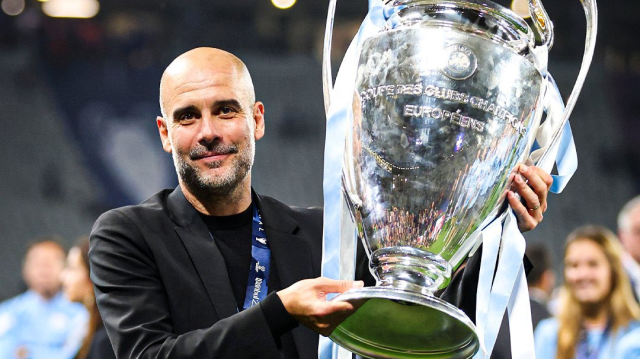 Pep Guardiola'da mutlu son.