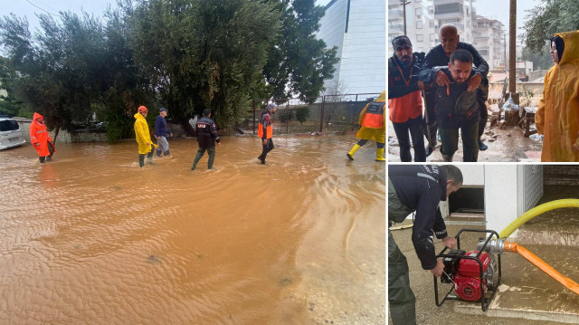 Su birikintilerinin fazla olduğu yollar, trafiğe kapandı.