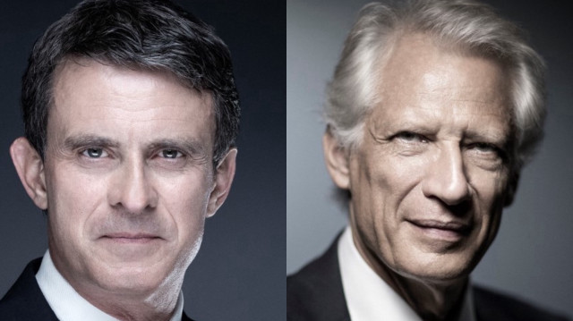 Les anciens Premiers ministres de France, Manuel Valls (G) et Dominique de Villepin.