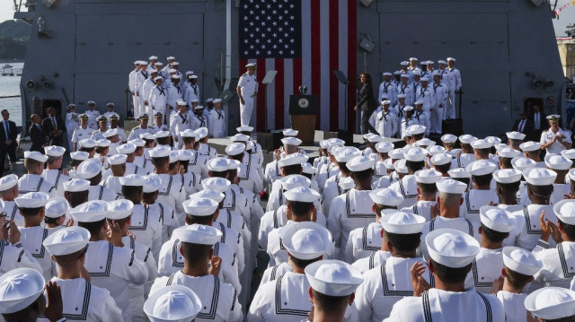 La marine américaine sur l'USS Howard sur la base navale de Yokosuka, dans la préfecture de Kanagawa au Japon.