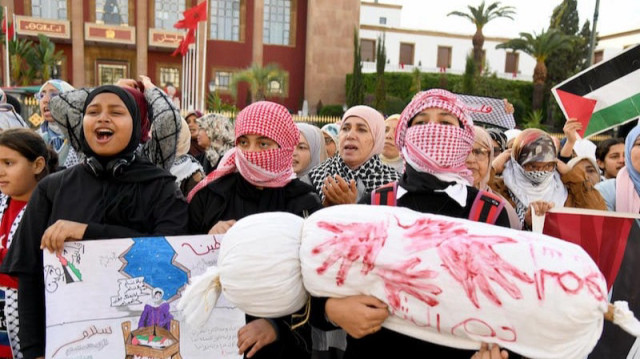 المغرب.. وقفة نسائية تضامنا مع نساء غزة