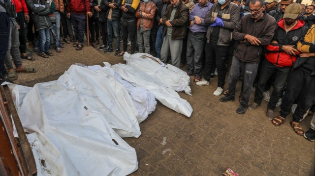 Les corps des Palestiniens tués lors d'une attaque israélienne dans la Bande de Gaza.