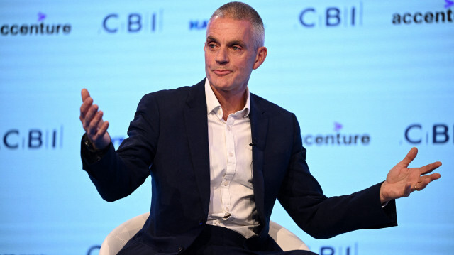 Tim Davie, directeur général de la BBC, s'exprime lors de la conférence annuelle de la Confederation of Business Industry (CBI) au Vox Conference Centre de Birmingham, le 22 novembre 2022.