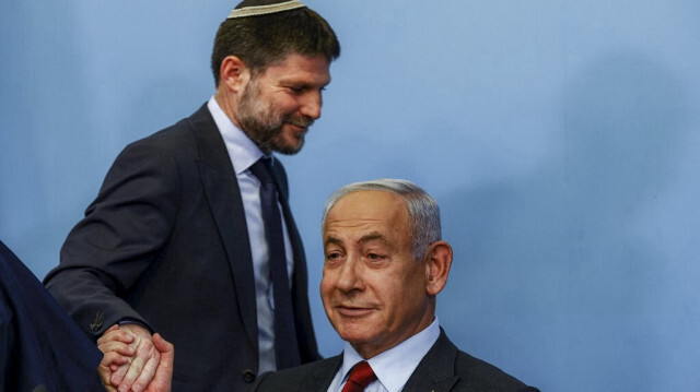 Le ministre israélien des finances, Bezalel Smotrich et le Premier ministre d'Israël, Benjamin Netanyahu.