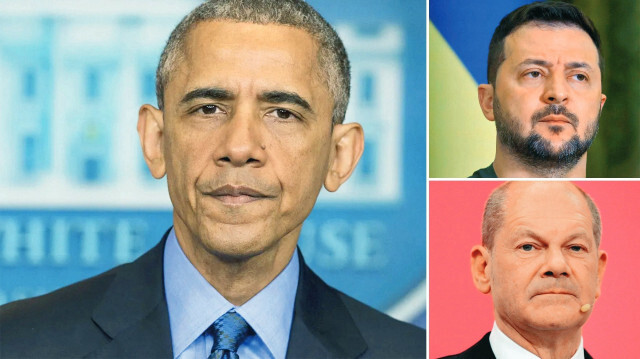 Barack Obama, Volodimir Zelenski ve Olaf Scholz