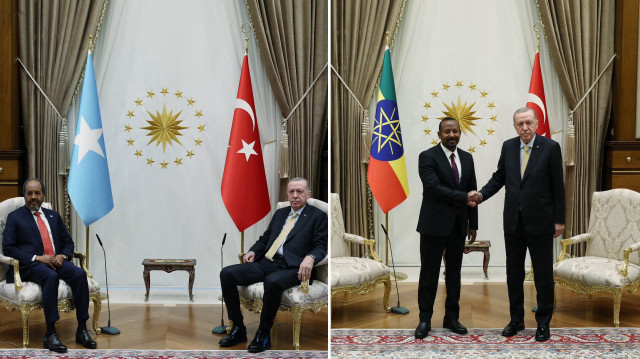 Cumhurbaşkanı Erdoğan, Somali Cumhurbaşkanı Hasan Şeyh Mahmud ve Etiyopya Başbakanı Abiy Ahmed Ali'yi Beştepe'de kabul etti.