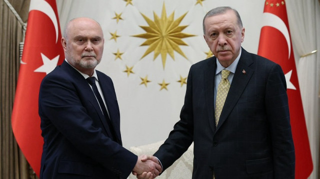 Turkish President Recep Tayyip Erdoğan receives the Secretary General of the Organization for Security and Co-operation in Europe (OSCE), Feridun Sinirlioglu.